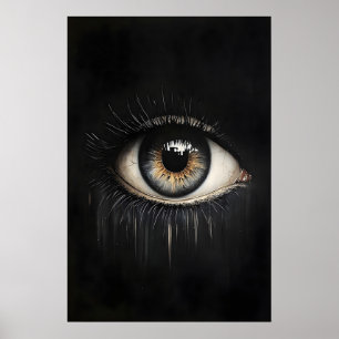 Auge Dunkler Druck, Moody Pupille Gothic Druckbar, Poster