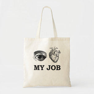 Auge Herz mein Job Ich Liebe meine Arbeit anatomis Tragetasche