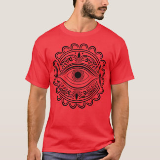Auge mit blumengeschmückter Tätowierung T-Shirt