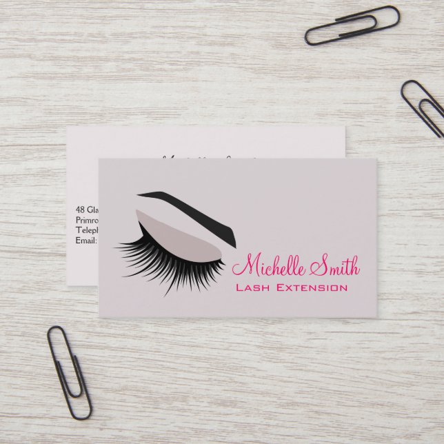 Auge mit langen Lashes Lash Extension Visitenkarte (Vorderseite/Rückseite Beispiel)