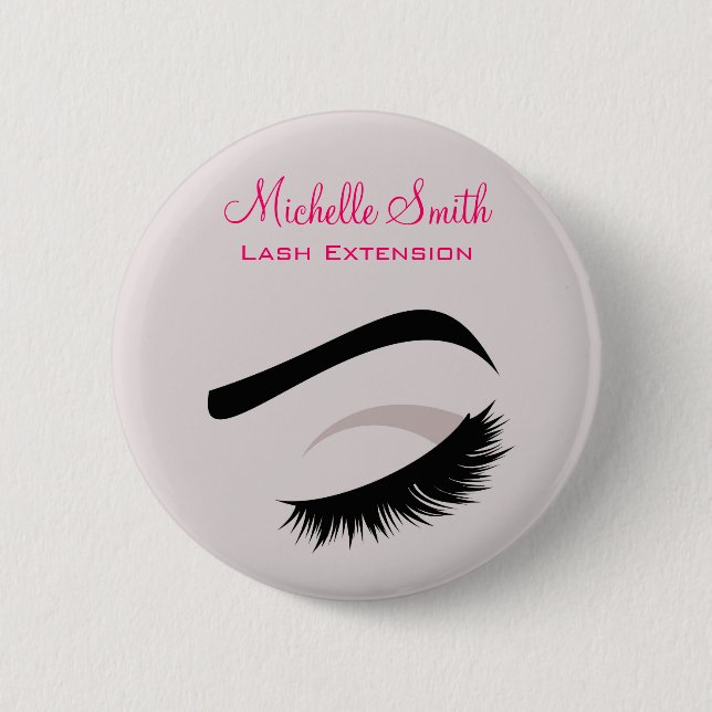 Auge mit langen Strichen lasch markieren Button (Vorderseite)