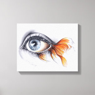 Auge mit Schwanz Surreal zeichnend Kunst Leinwanddruck