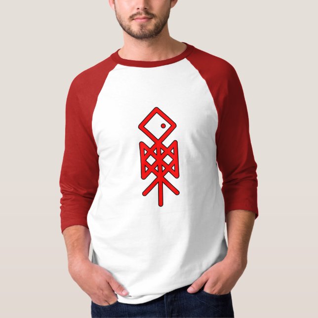 Auge Odin Viking Bindrune 3/4 Seehase Raglan T-Shirt (Vorderseite)