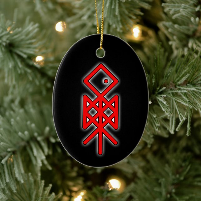 Auge Odin Viking Bindrune Weihnachten Keramik Orna Ornament (Baum)