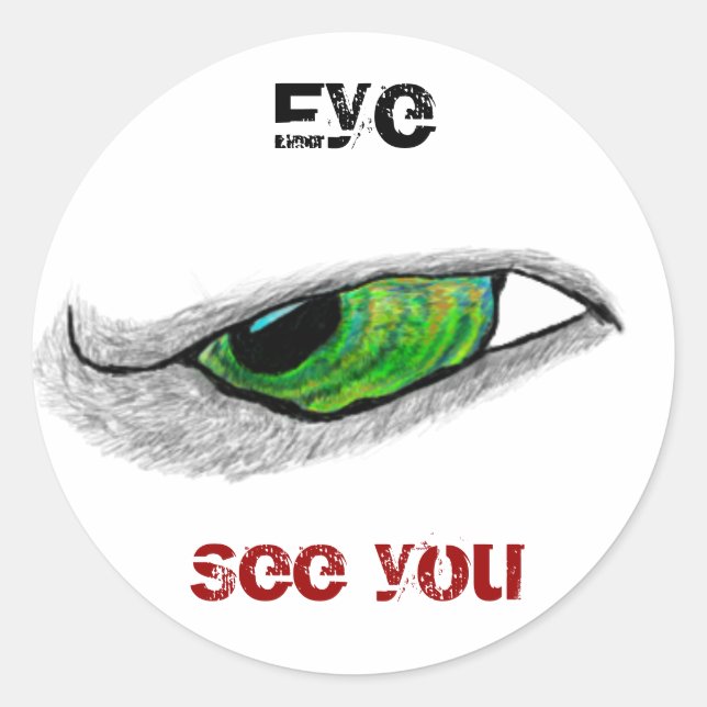 Auge, sehen Sie Runder Aufkleber (Vorderseite)