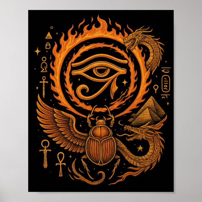🔥 Auge von Horus - Feuerwacht | ägyptisches Poste Poster (Vorne)