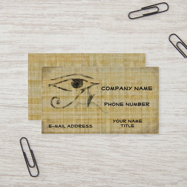 Auge von Horus - Papyrus Visitenkarte (Vorderseite/Rückseite Beispiel)