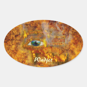 Auge von Horus Wadjet ägyptische Kunstkleber Ovaler Aufkleber