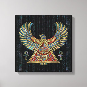 Auge von Horus - Wadjet Edelstein und Gold Leinwanddruck