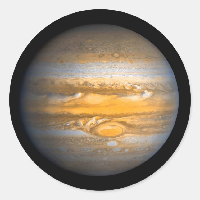 Auge von Jupiter-Planeten vom Weltraum Runder Aufkleber (Vorderseite)