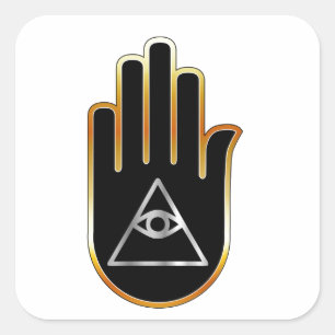Auge von Providence im Handreligiösen Symbol Quadratischer Aufkleber