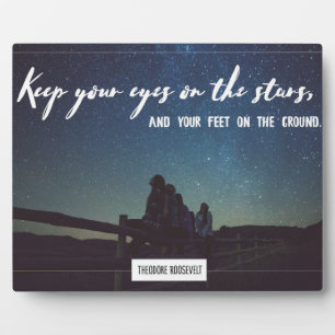 Augen auf den Sternen behalten Fotoplatte