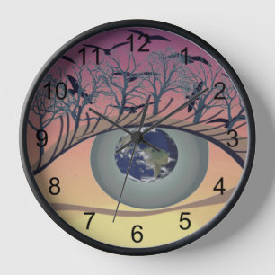 Augen auf der Welt, auf der Erde und in der Umwelt Uhr