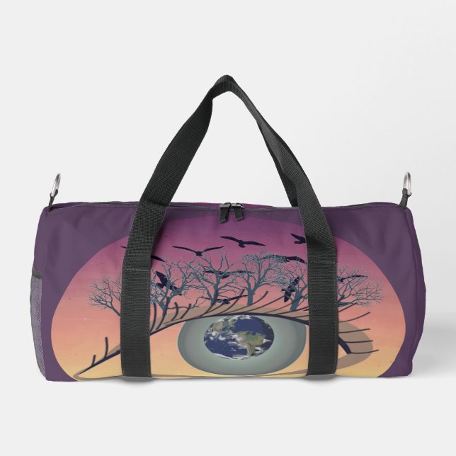 Augen auf der Welt, Erde und Umwelt Klima Duffle Bag (Rückseite)