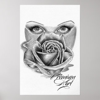 Augen auf Rose Poster