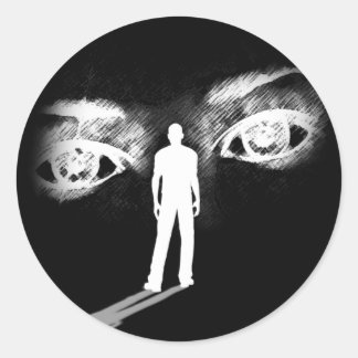 Augen der Göttin-Aufkleber (schwarz) Runder Aufkleber