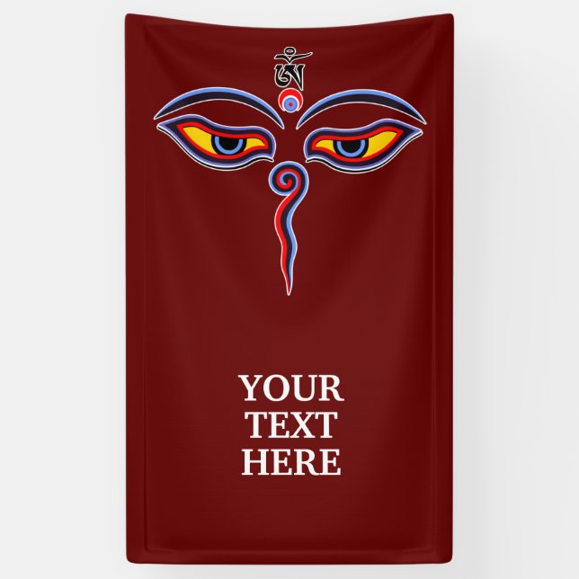 Augen der Weisheit Buddha - Augen des Bodhnath-Tem Banner (Vertikal)