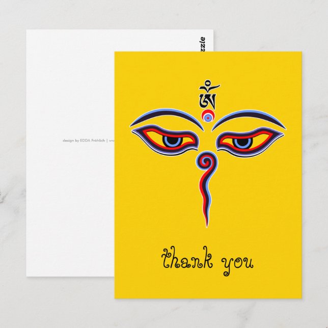 Augen der Weisheit Buddha - Augen des Bodhnath-Tem Postkarte (Vorne/Hinten)