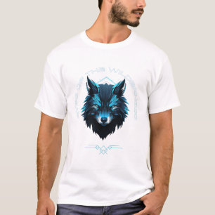 Augen der Wildnis – Neon Cyber Wolf Geist An T-Shirt