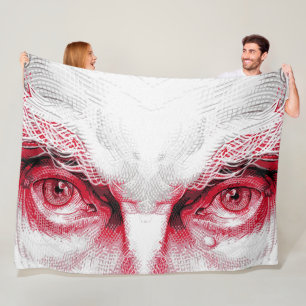 Augen des alten Bösen - Rote Warnung Fleecedecke