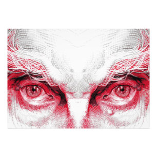 Augen des alten Bösen - Rote Warnung Fotodruck