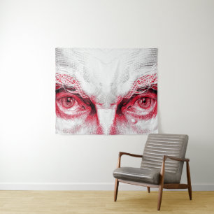 Augen des alten Bösen - Rote Warnung Wandteppich