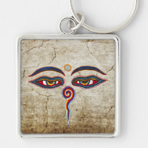 Augen des Buddha / Augen der Weisheit antik Schlüsselanhänger
