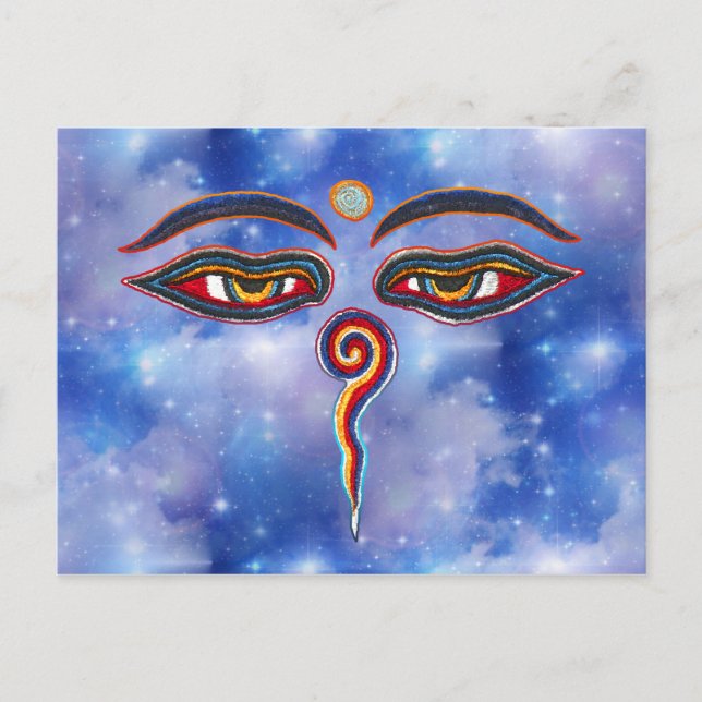 Augen des Buddha / Augen der Weisheit Postkarte (Vorderseite)