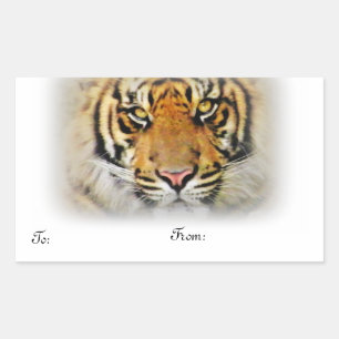 Augen des Tigers, Liebe_ Rechteckiger Aufkleber