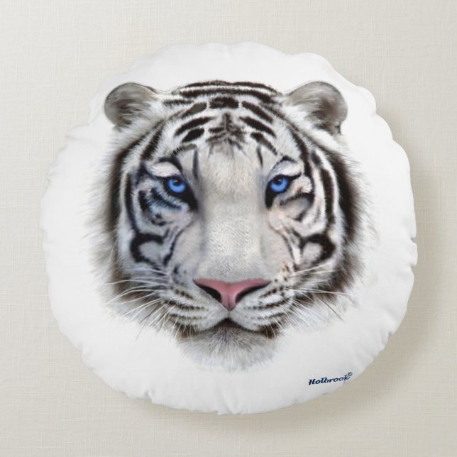 Augen des Tigers Rundes Kissen (Vorderseite)