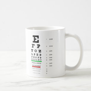 Augen-Diagramm Hermans Snellen, zum der visuellen Kaffeetasse