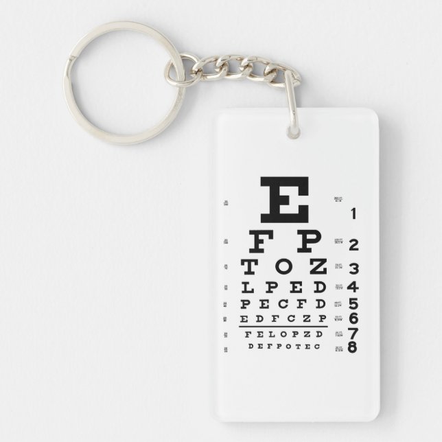 Augen-Diagramm-Optometriker-Schlüsselkette Schlüsselanhänger (Vorderseite)