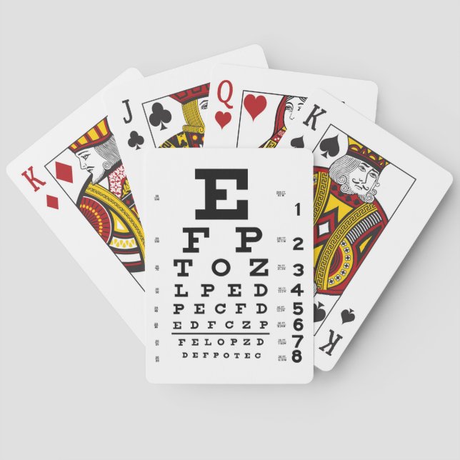 Augen-Diagramm-Optometriker-Spielkarten Spielkarten (Rückseite)