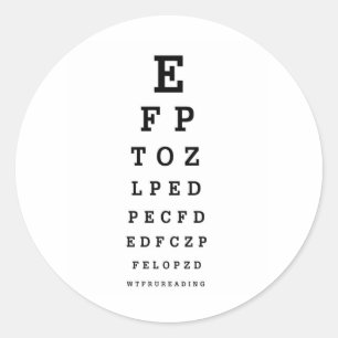 AUGEN-DIAGRAMM - Spaß WTF RU LESUNG Runder Aufkleber
