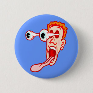 Augen, die aus dem Kopf springen Button
