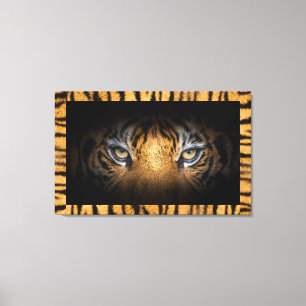Augen einer Tigermauer Art Leinwanddruck
