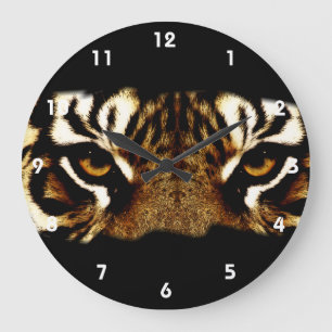 Augen eines Tigers Große Wanduhr