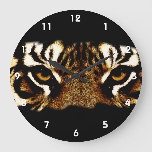 Augen eines Tigers Große Wanduhr (Vorderseite)