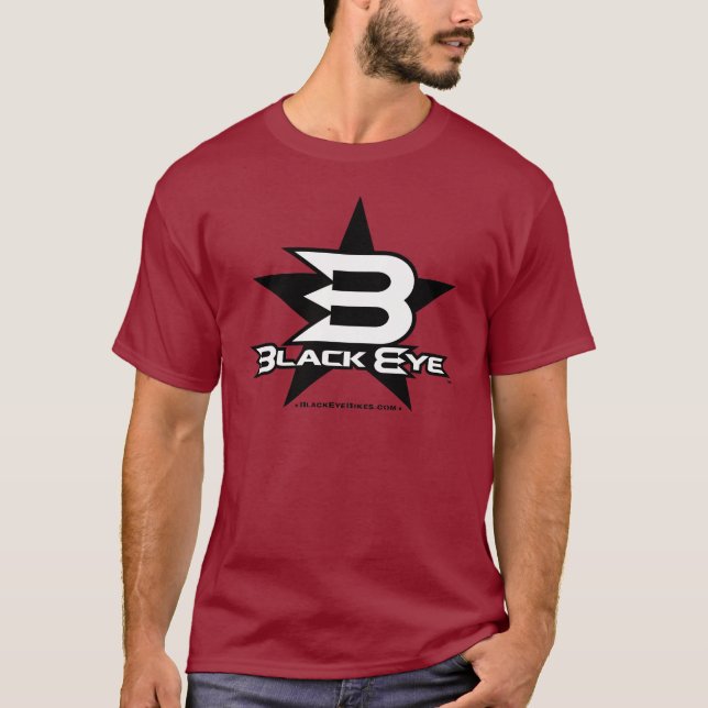 Augen-Fahrrad-Stern - Schwarzes/Weiß T-Shirt (Vorderseite)