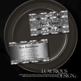 Augen Fangen Silber Glitzer Sparkle Stars Qualität Visitenkarte