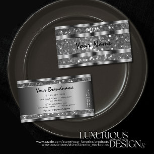 Augen Fangen Silber Glitzer Sparkle Stars Qualität Visitenkarte