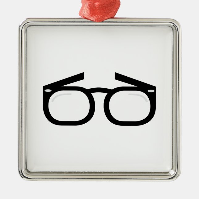 Augen-Gläser Silbernes Ornament (Vorne)