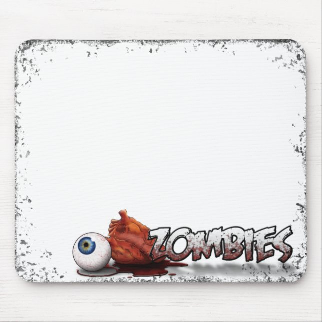 Augen-Herz-Zombie-Mausunterlage Mousepad (Vorne)
