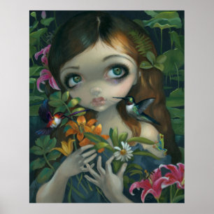 Augen-Kunstkolibri des Wildwood Blumenstrauß Poster