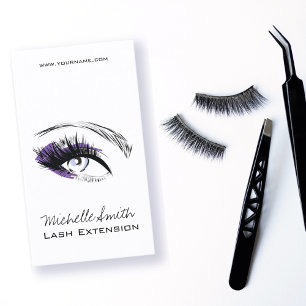 Augen lange Wimpern Wimpernverlängerung Symbol Visitenkarte