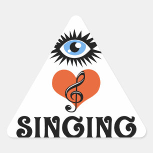 Augen-Liebe-Gesanggeschenke Dreieckiger Aufkleber
