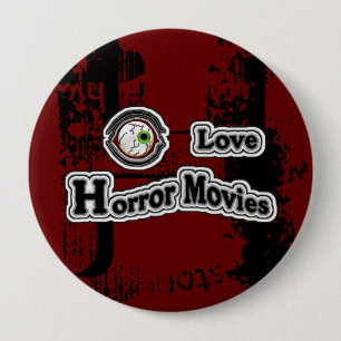Augen-Liebe-Horror-Filme! Rot-Schwarz Button