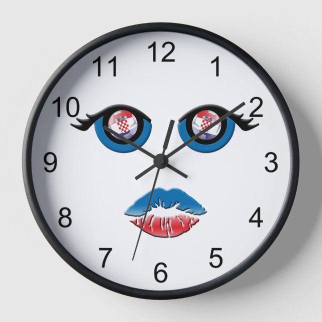 Augen mit kroatischem Emblem und Küssen von Mund Uhr (Vorderseite)