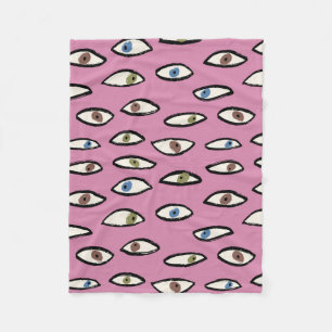 Augen nahtlos Muster, Hintergrund mit Handzeichnun Fleecedecke