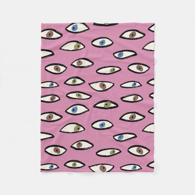 Augen nahtlos Muster, Hintergrund mit Handzeichnun Fleecedecke (Vorderseite)